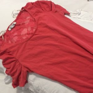 Coral shirt with Lacey back